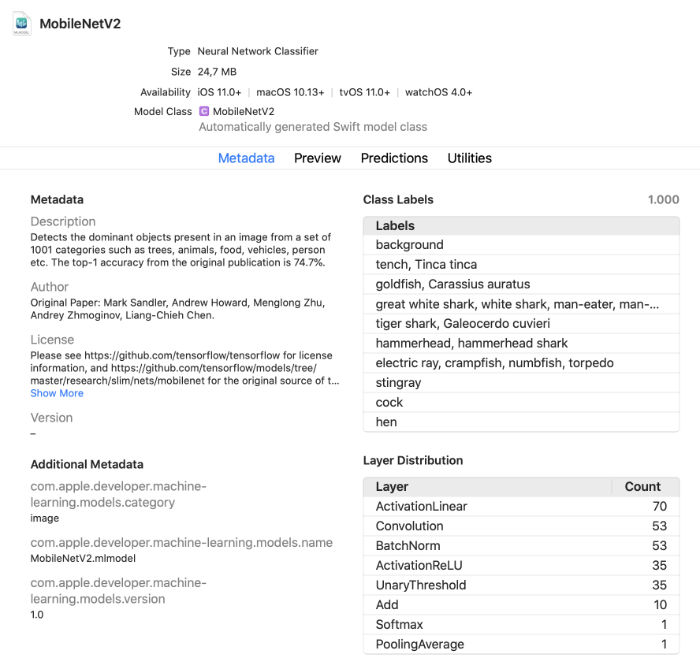 The Xcode model viewer