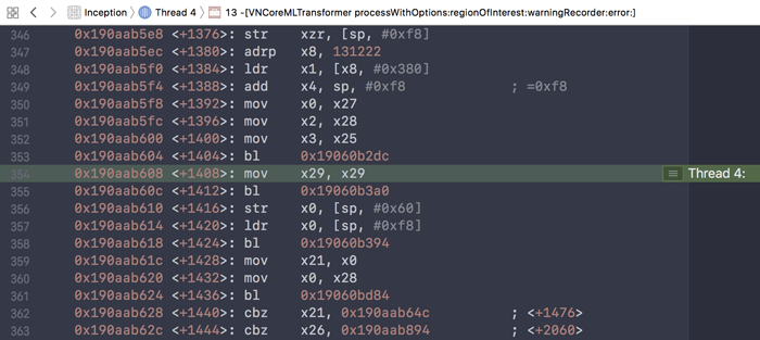 Vision assembly code