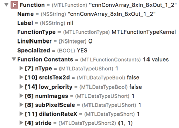 Convolution kernel function constants